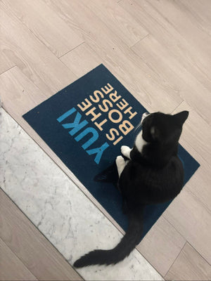 Deurmat met huisdier als tekening