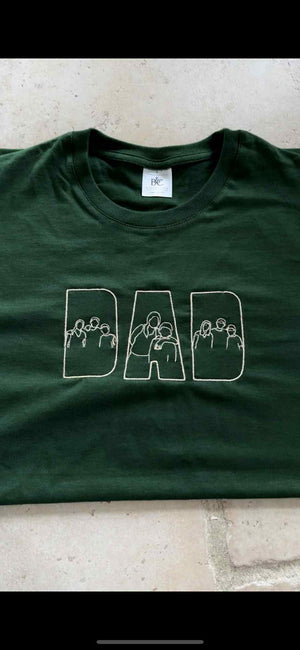 Dad t-shirt met lijntekeningen