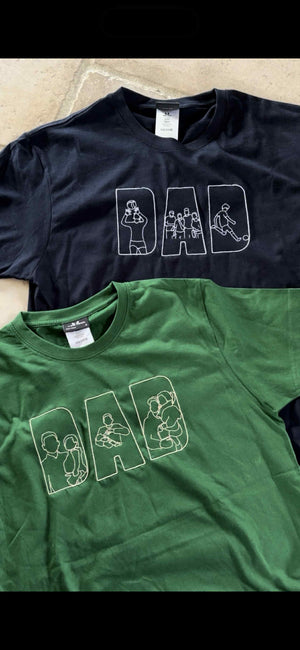 Dad t-shirt met lijntekeningen