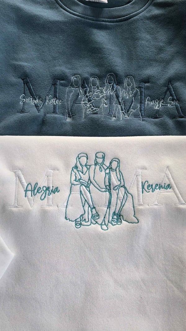 MAMA trui met lijntekening & namen