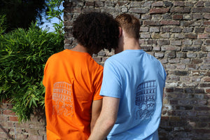 T-shirt met lijntekening achterkant