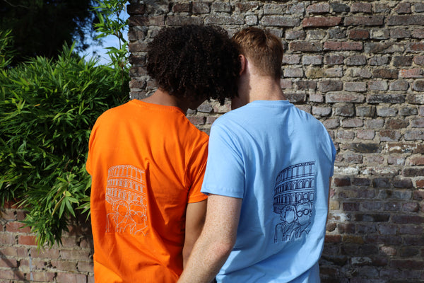 T-shirt met lijntekening achterkant