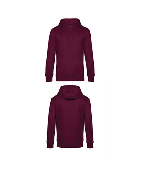 Bordeaux King Hoodie personaliseren met borduring of bedrukking – sterke kwaliteit en mooie pasvorm, professioneel geborduurd en bedrukt door PANTR. in Wevelgem.