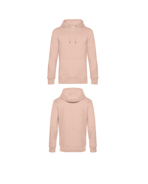 Roze King Hoodie personaliseren met borduring of bedrukking – sterke kwaliteit en mooie pasvorm, professioneel geborduurd en bedrukt door PANTR. in Wevelgem.