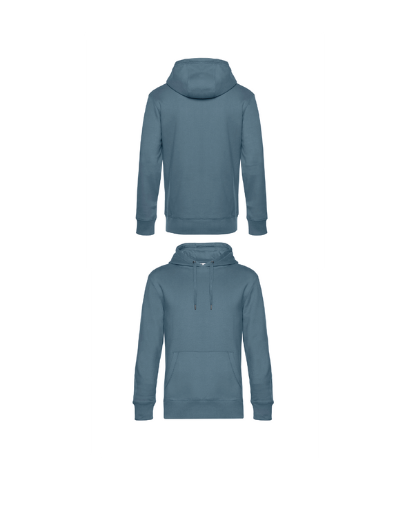 Nordic blauwe King Hoodie personaliseren met borduring of bedrukking – sterke kwaliteit en mooie pasvorm, professioneel geborduurd en bedrukt door PANTR. in Wevelgem. 