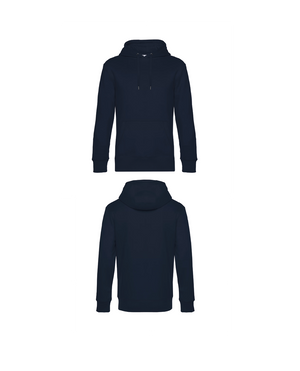 Navy blauwe King Hoodie personaliseren met borduring of bedrukking – sterke kwaliteit en mooie pasvorm, professioneel geborduurd en bedrukt door PANTR. in Wevelgem.