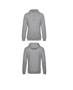 Heather grey King Hoodie personaliseren met borduring of bedrukking – sterke kwaliteit en mooie pasvorm, professioneel geborduurd en bedrukt door PANTR. in Wevelgem.