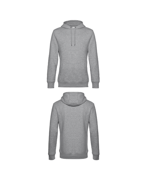 Heather grey King Hoodie personaliseren met borduring of bedrukking – sterke kwaliteit en mooie pasvorm, professioneel geborduurd en bedrukt door PANTR. in Wevelgem.