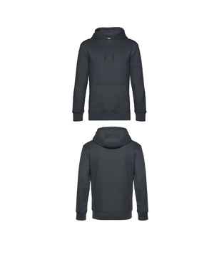 Donker grijze King Hoodie personaliseren met borduring of bedrukking – sterke kwaliteit en mooie pasvorm, professioneel geborduurd en bedrukt door PANTR. in Wevelgem.
