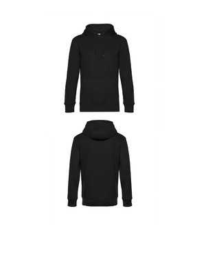 Zwarte King Hoodie personaliseren met borduring of bedrukking – sterke kwaliteit en mooie pasvorm, professioneel geborduurd en bedrukt door PANTR. in Wevelgem.