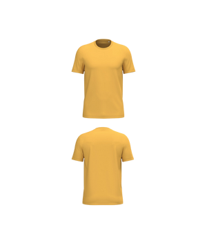 Geel Premium T-shirt personaliseren met borduring of bedrukking – ecologisch materiaal, comfortabele pasvorm en luxe uitstraling, professioneel geborduurd en bedrukt door PANTR. in Wevelgem.