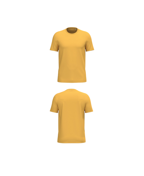 Geel Premium T-shirt personaliseren met borduring of bedrukking – ecologisch materiaal, comfortabele pasvorm en luxe uitstraling, professioneel geborduurd en bedrukt door PANTR. in Wevelgem.