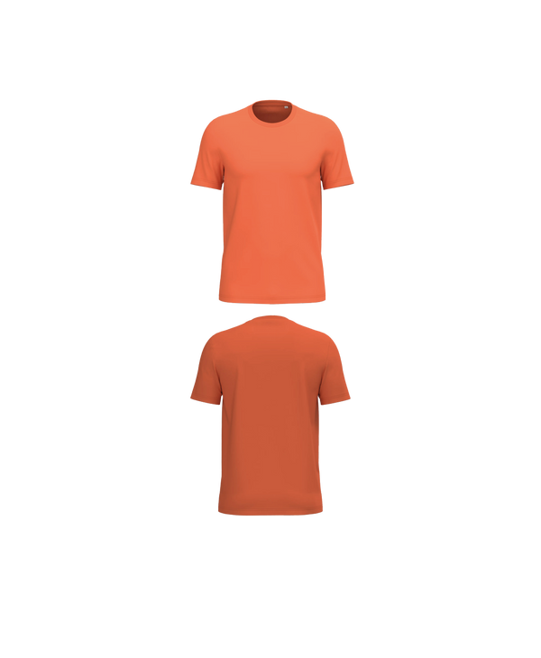 Oranje Premium T-shirt personaliseren met borduring of bedrukking – ecologisch materiaal, comfortabele pasvorm en luxe uitstraling, professioneel geborduurd en bedrukt door PANTR. in Wevelgem.
