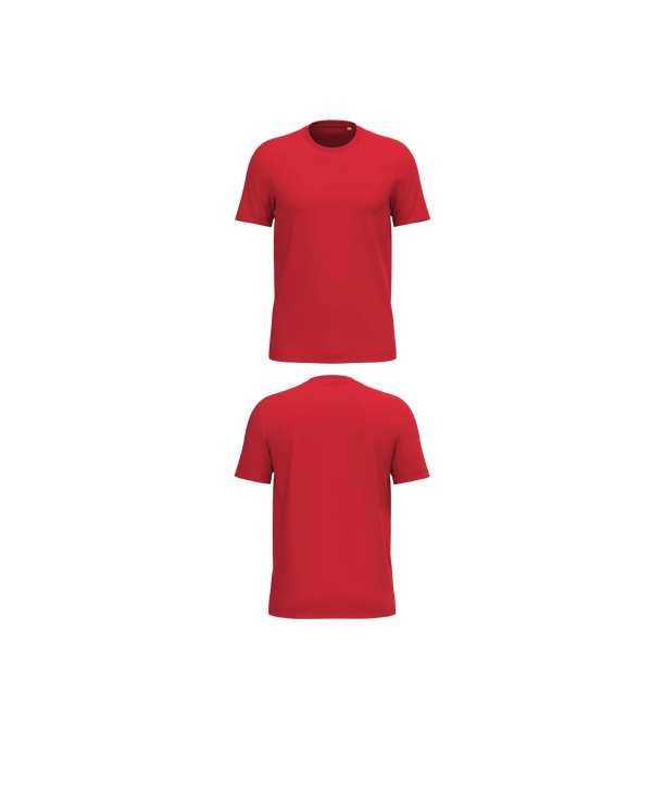 Rood Premium T-shirt personaliseren met borduring of bedrukking – ecologisch materiaal, comfortabele pasvorm en luxe uitstraling, professioneel geborduurd en bedrukt door PANTR. in Wevelgem.