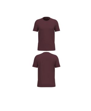 Bordeaux Premium T-shirt personaliseren met borduring of bedrukking – ecologisch materiaal, comfortabele pasvorm en luxe uitstraling, professioneel geborduurd en bedrukt door PANTR. in Wevelgem.