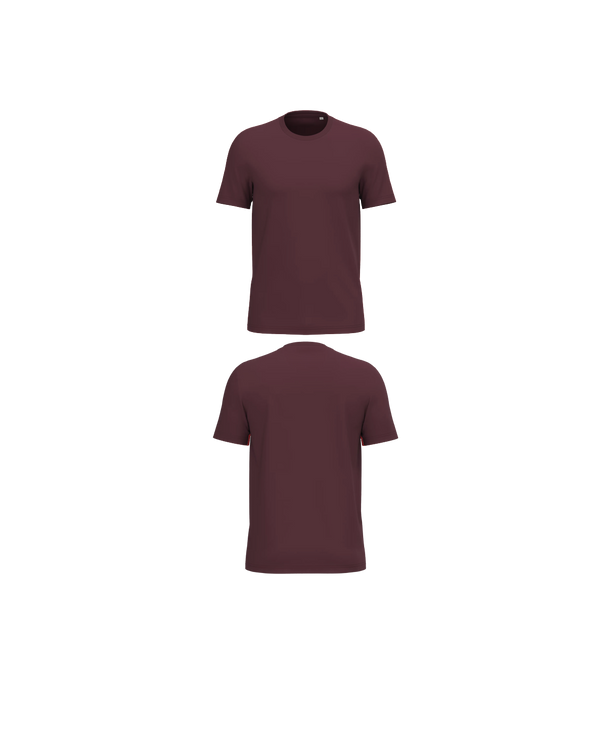 Bordeaux Premium T-shirt personaliseren met borduring of bedrukking – ecologisch materiaal, comfortabele pasvorm en luxe uitstraling, professioneel geborduurd en bedrukt door PANTR. in Wevelgem.