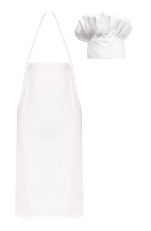 Kinderschort en koksmuts met naam