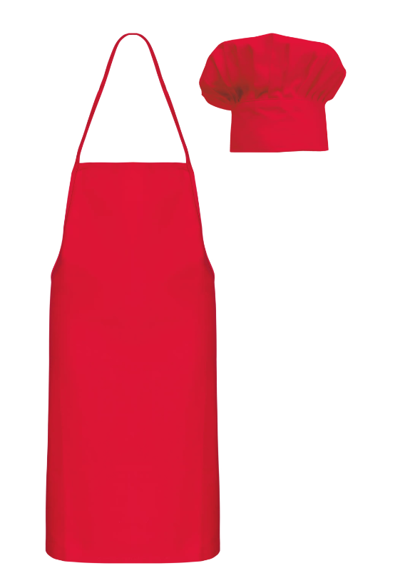 Kinderschort en koksmuts met naam