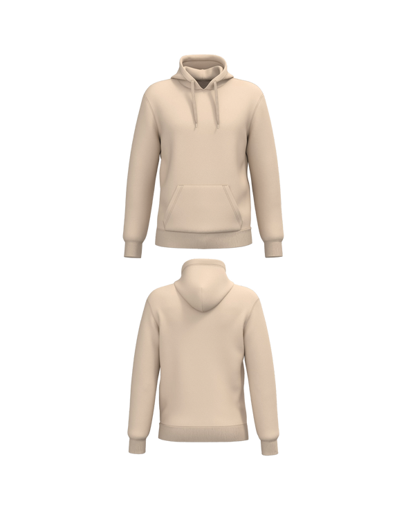 Beige Essential Hoodie personaliseren met borduring of bedrukking – professioneel geborduurd en bedrukt door PANTR. in Wevelgem.