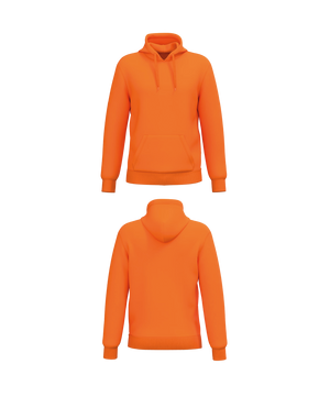 Oranje Essential Hoodie personaliseren met borduring of bedrukking – professioneel geborduurd en bedrukt door PANTR. in Wevelgem.