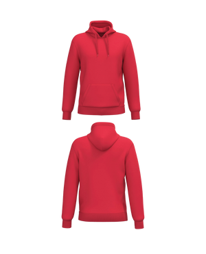 Rode Essential Hoodie personaliseren met borduring of bedrukking – professioneel geborduurd en bedrukt door PANTR. in Wevelgem.