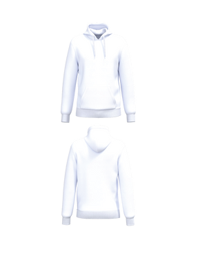Witte Essential Hoodie personaliseren met borduring of bedrukking – professioneel geborduurd en bedrukt door PANTR. in Wevelgem.