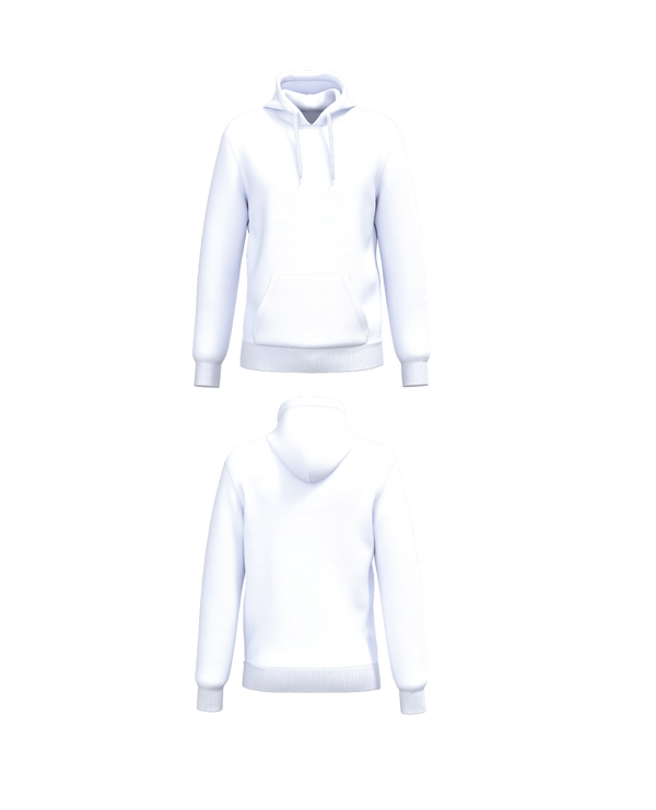 Witte Essential Hoodie personaliseren met borduring of bedrukking – professioneel geborduurd en bedrukt door PANTR. in Wevelgem.