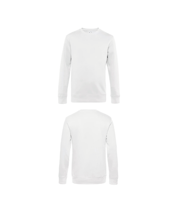 Witte King Sweater personaliseren met borduring of bedrukking – sterke kwaliteit en mooie pasvorm, professioneel geborduurd en bedrukt door PANTR. in Wevelgem.