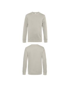 Beige King Sweater personaliseren met borduring of bedrukking – sterke kwaliteit en mooie pasvorm, professioneel geborduurd en bedrukt door PANTR. in Wevelgem.