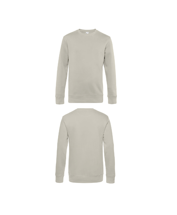 Beige King Sweater personaliseren met borduring of bedrukking – sterke kwaliteit en mooie pasvorm, professioneel geborduurd en bedrukt door PANTR. in Wevelgem.