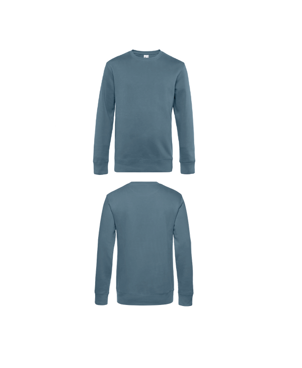 Nordic blauwe King Sweater personaliseren met borduring of bedrukking – sterke kwaliteit en mooie pasvorm, professioneel geborduurd en bedrukt door PANTR. in Wevelgem.