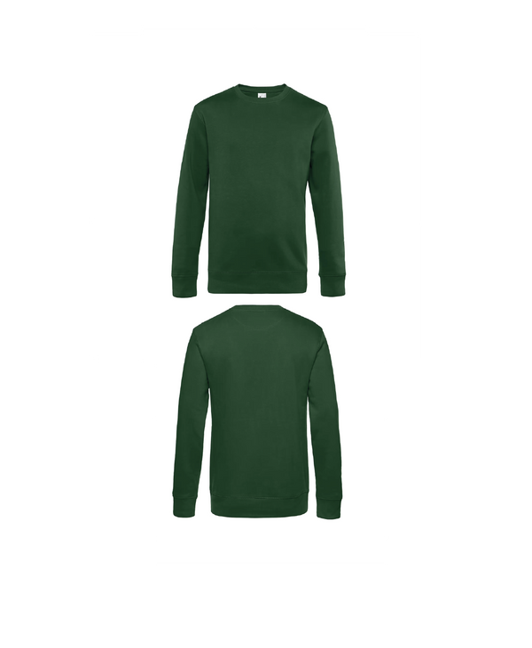 Donker groene King Sweater personaliseren met borduring of bedrukking – sterke kwaliteit en mooie pasvorm, professioneel geborduurd en bedrukt door PANTR. in Wevelgem.