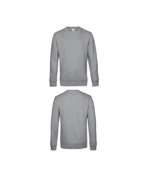 Heather grey King Sweater personaliseren met borduring of bedrukking – sterke kwaliteit en mooie pasvorm, professioneel geborduurd en bedrukt door PANTR. in Wevelgem.