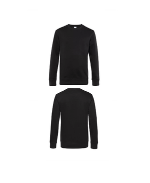 Zwarte King Sweater personaliseren met borduring of bedrukking – sterke kwaliteit en mooie pasvorm, professioneel geborduurd en bedrukt door PANTR. in Wevelgem.