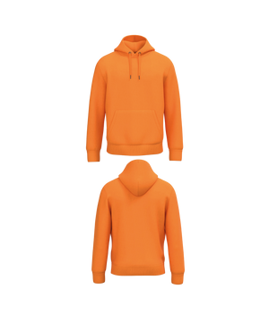 Oranje Premium Hoodie personaliseren met borduring of bedrukking – ecologisch materiaal met een luxe uitstraling, professioneel geborduurd en bedrukt door PANTR. in Wevelgem.