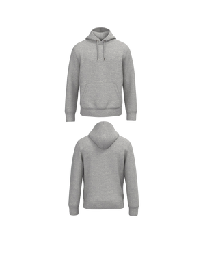 Heather grey Premium Hoodie personaliseren met borduring of bedrukking – ecologisch materiaal met een luxe uitstraling, professioneel geborduurd en bedrukt door PANTR. in Wevelgem.