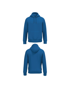 Royal blauwe Premium Hoodie personaliseren met borduring of bedrukking – ecologisch materiaal met een luxe uitstraling, professioneel geborduurd en bedrukt door PANTR. in Wevelgem.