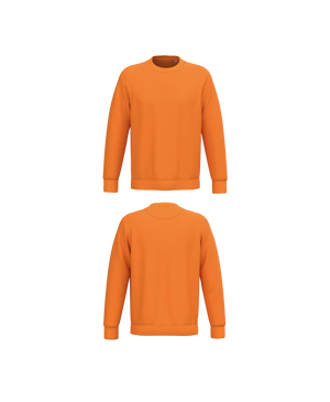 Oranje Premium Sweater personaliseren met borduring of bedrukking – ecologisch materiaal met een luxe uitstraling, professioneel geborduurd en bedrukt door PANTR. in Wevelgem.