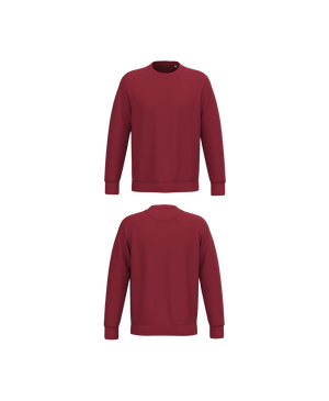 Rode Premium Sweater personaliseren met borduring of bedrukking – ecologisch materiaal met een luxe uitstraling, professioneel geborduurd en bedrukt door PANTR. in Wevelgem.