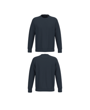 Navy blauwe Premium Sweater personaliseren met borduring of bedrukking – ecologisch materiaal met een luxe uitstraling, professioneel geborduurd en bedrukt door PANTR. in Wevelgem.