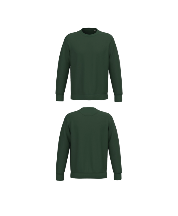 Donker groene Premium Sweater personaliseren met borduring of bedrukking – ecologisch materiaal met een luxe uitstraling, professioneel geborduurd en bedrukt door PANTR. in Wevelgem.